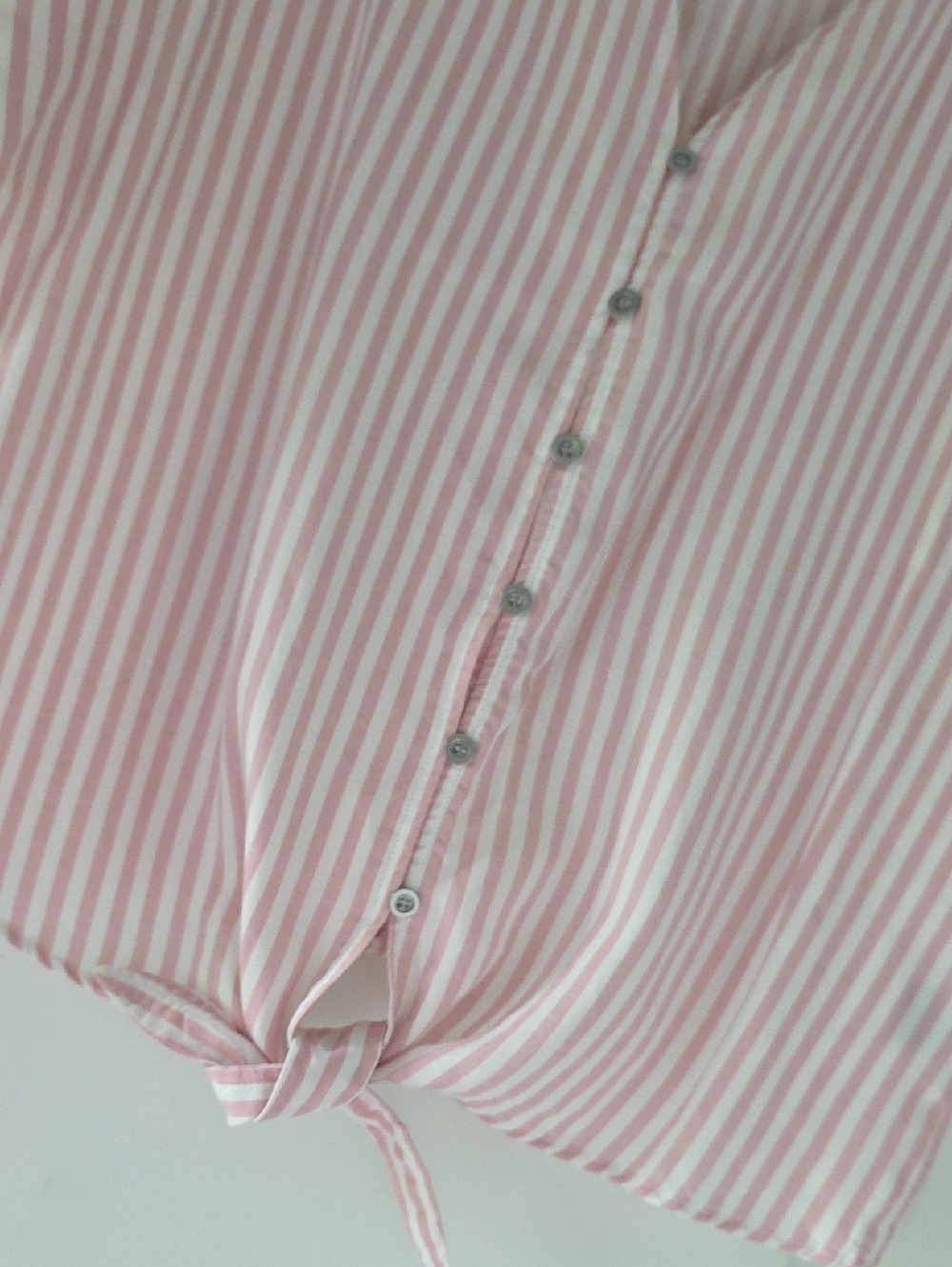 Velvet Heart Pink and White Striped Button-Front Tie Hem Top - Picture 5 of 9